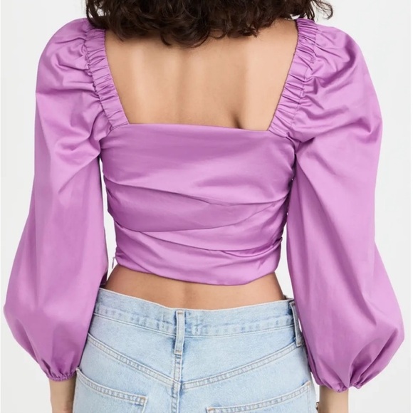 Veronica Beard Kayla Square Neck Long Puff Sleeve Top Blouse Size 6 - Picture 2 of 7